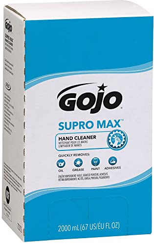 GOJO SUPRO MAX Hand Cleaner, Citrus Scent, 2000 mL Heavy Duty Hand Cleaner Refill PRO TDX Push-Style Dispenser (Pack of 4) - 7272-04