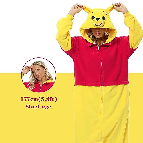 NAITOKE Adults Animal Onesie Halloween Costumes Cosplay Pajamas Red Yellow