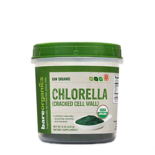 BareOrganics 12522 USDA Organic Chlorella Powder, Superfood Powder, Dietary Supplement, 8 Ounce