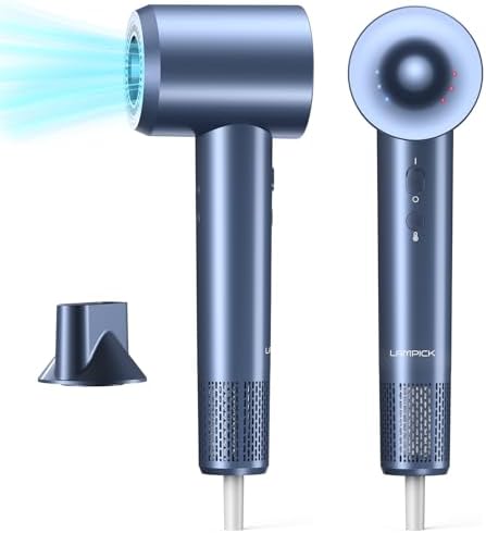 Hair Dryer, Ionic Blow Dryer, Professional High-Speed Hairdryer with 150,000 RPM Motor for Fast Drying, 5 Temps/3 Speeds Lightweight Hairdryer with Magnetic Nozzle for Home Travel Women Man