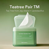 (Only Refill) Mediheal Teatree Trouble Pad (100 Pads) - Cotton Facial Toner Pads for Calm Sensitive & Acne Prone Skin - Vegan Gauze Pad