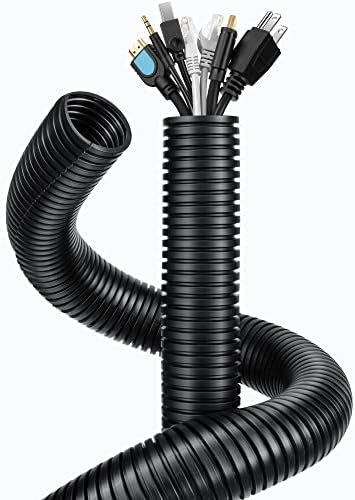 Wire Loom 5/8 inch 10ft, YCLYC Split Loom, Outdoor Cord Protector, Flexible Wire Conduit Automotive, Wire Protector Tubing, Black