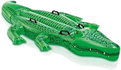 INTEX Giant Gator Inflatable Pool Float: Animal Pool Toy for Kids – 2 Heavy-Duty Handles – 176lb Weight Capacity – 80" x 45" – for Ages 3+