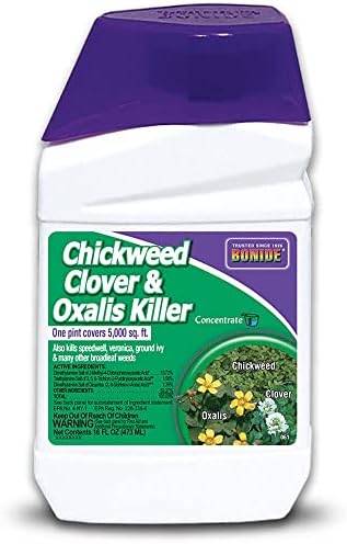 Bonide Chickweed, Clover and Oxalis Killer, 16 oz Concentrate, Controls Weeds and Roots without Harming Lawn