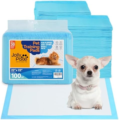Pet Pee Pads - Strong Absorption& Leak-Proof for Dogs - Puppy Pads - Super Absorbent, Waterproof, Quick-Dry, Unscented for Dogs and Cats, Rabbits (Pack of 100 - 22x22)