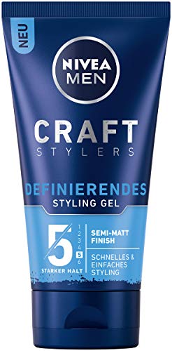 Nivea Men Craft Stylers Defining Styling Gel, Hair Gel with Semi-Matt Finish, Quick and Easy Hair Styling with Strong Hold, Pack of 1 (1 x 150 ml)