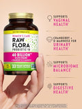 Nature's Truth Raw Flora Probiotics for Women | 40 Billion CFU | 33 Vegan Capsules | with Cranberry & D-Mannose | Vegan & Gluten Free Vitamins