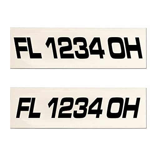 Kayak Boat Watercraft Registration Hull Numbers Vinyl Decal Sticker Set of 2 Decals (Green)