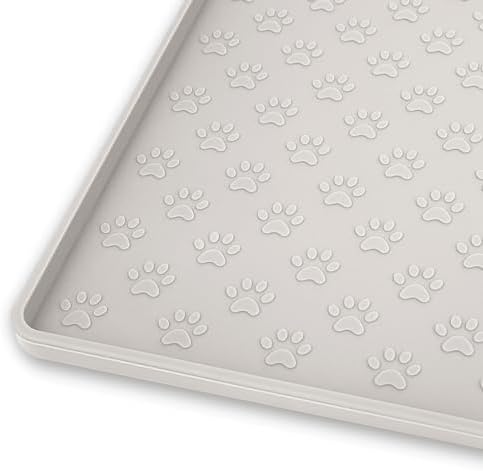 Dog Food Mat Anti-Slip Dog Bowl Mats for Food and Water, High-Lips Dog Feeding Mat Waterproof Pet Placemat Prevent Messy Spills to Floor, Silicone Puppy Tray for Small Medium Large Dogs Cats