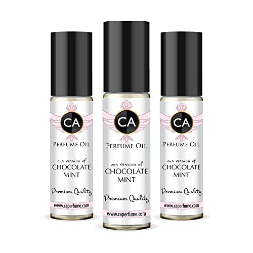 CA Perfume Impression of Emra Chocolate Mint For Women & Men Replica Fragrance Body Oil Dupes Alcohol-Free Essential Aromatherapy Sample Travel Size Concentrated Long Lasting Roll-On 0.3 Fl Oz-X3