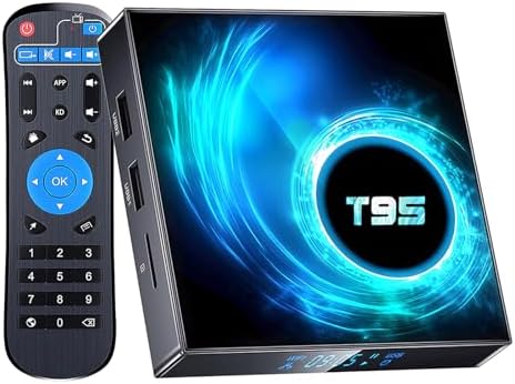 T95 Android TV Box 10.0, 2024 Android TV Box 4GB RAM 32GB ROM AllWinner H616 Quad-Core Support Dual WiFi 2.4G/5G 6K TV Box 4K H.265 3D Bluetooth 5.0 Smart TV Box Android