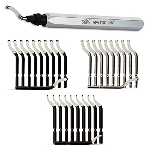 AFA Tooling - Deburring Tool with 31 High Speed Steel Swivel Blades - Works on Metal, Resin, PVC Pipes, Copper, Plastic and 3D Printed Edges - Plumbing & 3D Printing Burr Removal Reamer Tool