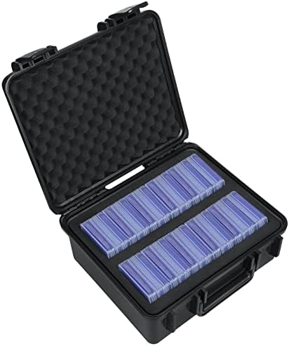 Waterproof Toploader Storage Box for 3" x 4" 35PT Rigid Card Holder, Trading Card Case Holds 300 Toploaders, Fit Sport Card with ONE Touch Magnetic Card Holder