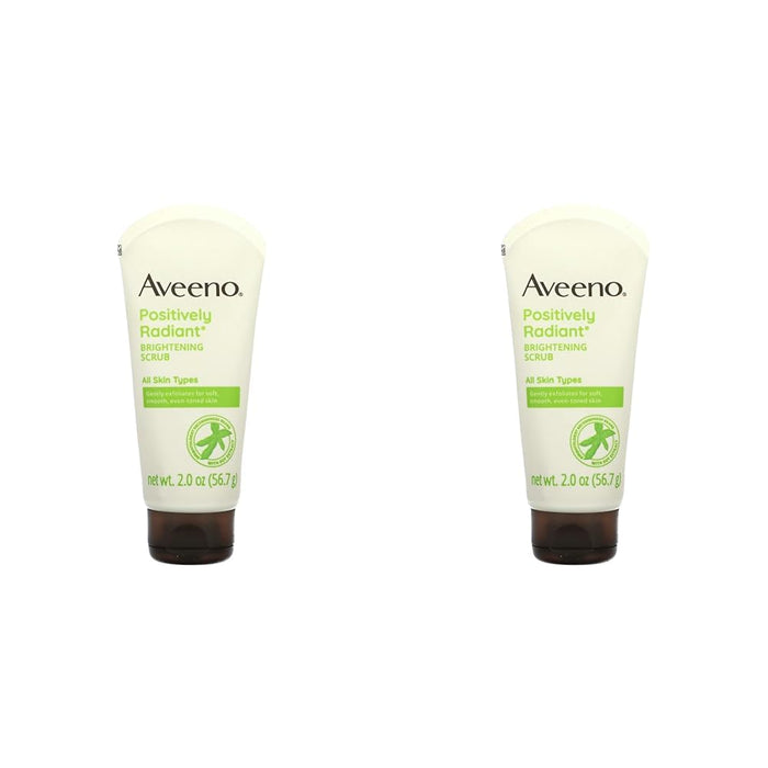 Aveeno Positively Radiant Skin Brightening Exfoliating Daily Facial Scrub,2.0 oz (Pack of 2)