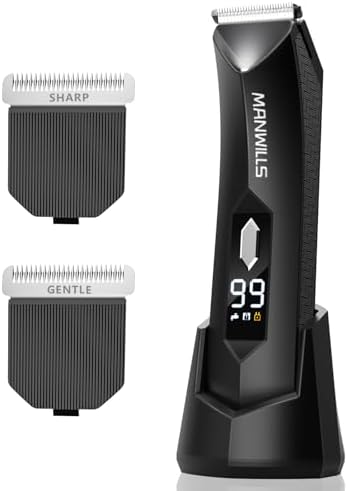Ball Trimmer for Men - 2 Replaceable Ceramic Blades - Sharp & Gentle, Ball Shaver Men IPX7 Waterproof, Body Trimmer Men with Recharge Dock, Pubic Hair Trimmer Men, 7000RPM Mens Grooming Kit