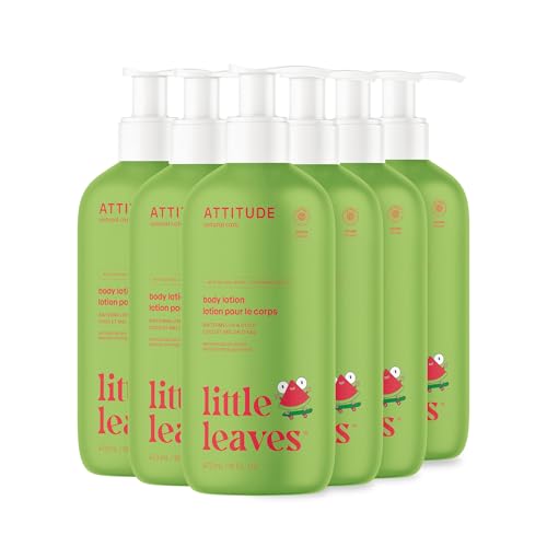 ATTITUDE Body Lotion for Kids, EWG Verifed Moisturizer, Dermatologically Tested, Plant and Mineral Based Cream, Vegan, Watermelon & Coco, 16 Fl Oz (Pack of 6)