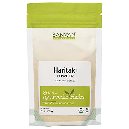 Banyan Botanicals Haritaki Powder - Certified Organic, 1/2 Pound – Terminalia chebula – for Detoxification & Rejuvenation* – Organic, Vegan, Non-GMO, Gluten Free, Certified Fair for Life Fair Trade
