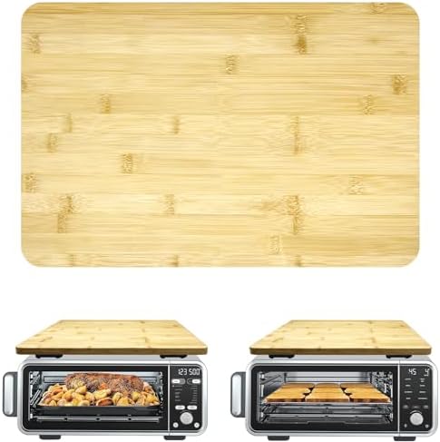 Bamboo Cutting Board for Ninja Foodi SP101 SP201 SP301 SP351 DCT401 DCT402 Smart Oven Countertop Convection Toaster Oven,17.8"(L) × 12"(W),Non-Skid Silicone Feet,100% Organic Bamboo