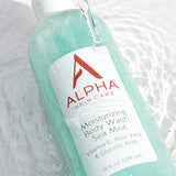 Alpha Skin Care Moisturizing Body Wash | Anti-Aging Formula | Glycolic Alpha Hydroxy Acid (AHA) | Vitamin E & Aloe Vera | Conditions & Soothes | For All Skin Types | 12 Fl Oz