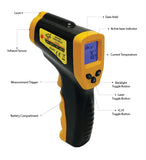 Infrared Thermometer Gun Digital Food Thermometer Temperature Gun, Temp Gun, Laser Thermometer Gun for Pizza Oven, Grill, Meat, Griddle, HVAC, Engine, Ir Gun from -58°F to 1022°F