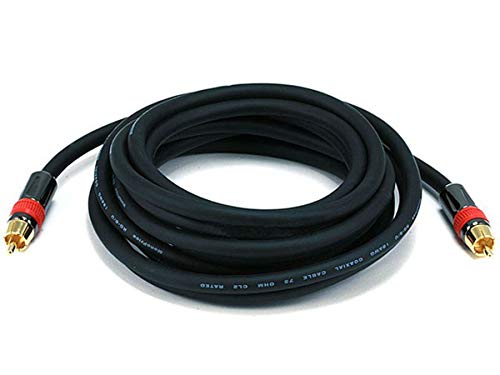 Monoprice 102682 12-Feet RG6 RCA CL2 Rated Digital Coaxial Audio Cable Black