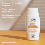 ISDIN Eryfotona Actinica Zinc Oxide and 100% Mineral Sunscreen Broad Spectrum SPF 50+, No White Cast, Suitable for Sensitive Skin, travel-size (1.7 Fl Oz)