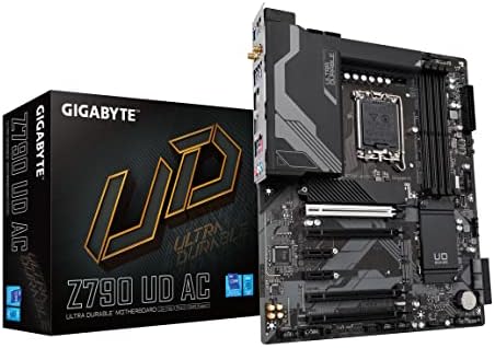 GIGABYTE Z790 UD AC (LGA 1700/ Intel Z790/ ATX/ DDR5/ Triple M.2/ PCIe 5.0/ USB 3.2 Gen2X2 Type-C/Intel Wi-Fi/ 2.5GbE LAN/PCIe EZ-Latch/Multi-Key/Motherboard) (Renewed)