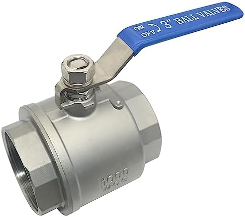 DAN SPEED 3" NPT Female 316 Stainless Steel Full Port Ball Valve Vinyl Handle WOG1000 (3 inch)