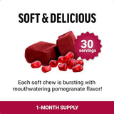 Pomegranate Superfood Soft Chews – 30 Count – Antioxidant Support