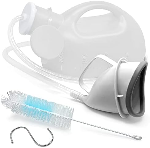 Urinals for Women Portable Female urinals Ladies Urination Device 2000 ml Large Capacity Urine Cup for Elderly Urinary Incontinence Hospital beds Wheelchair (White)