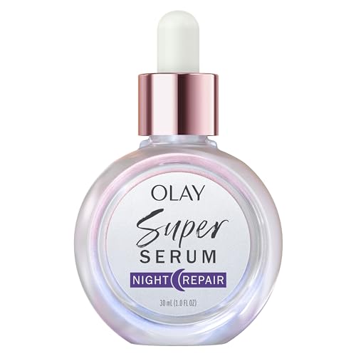 Olay Super Serum Face Serum, 1.0 oz | for Night Repair, 5-in-1 Lightweight, Skin Cell Renewing, Wrinkle Correcting Treatment, with Salicylic Acid & Niacinamide