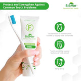 BioMin F Toothpaste - Helps Strengthen & Protect Enamel, Provide Relief to Sensitive Teeth - 75ml Mild Minty Flavour Fluoride Toothpaste for Adults & Kids - Suitable for Vegans, Not Tested on Animals