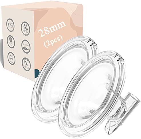 Flange 28mm Hands Free Milk Collection Cup Part Replacement, Breast Pump Accessories Silicone All-in-One Flange Inserts, Silicone Flange Milk Collector Cup BPA-Free Parts Replace(28mmx2)
