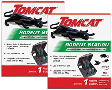 Tomcat Rodent Station, Each Box Includes 1 Rodent Station with 4 Bait Securing Rods and 1 Security Key, Use Indoors or Outdoors, 2-Pack