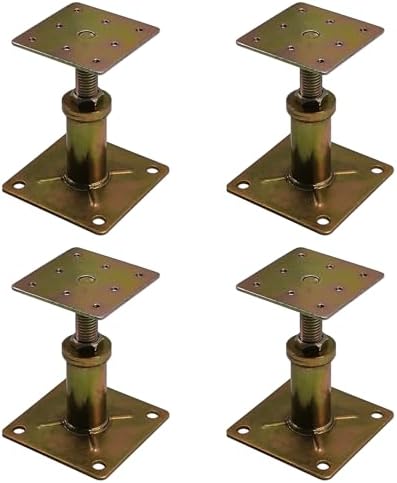 Adjustable 4 1/3" - 7" House Floor Jacks Mini Screw Post Pole for Leveling, Galvanized, 4 Pack