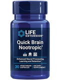 Life Extension Quick Brain Nootropic, 30 vegetarian capsules—Enhanced brain performance, learning and retention, brain supplement- 1-Daily, gluten-free, non-GMO