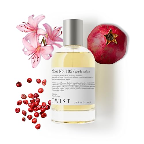 Twist Noor No. 105 - Eau De Parfum Inspired by J. Malone Pomegranate Noir Cologne, Long-Lasting Perfume For Women & Men, Paraben Free, Vegan, Clean Ingredients, Unisex - 100 ml | 3.4 fl. oz.