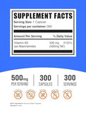 BULKSUPPLEMENTS.COM Niacinamide Capsules - Niacinamide Supplement, Vitamin B3 Supplement, Niacinamide 500mg Capsules - Niacinamide Pills for Skin Health, 1 Capsule per Serving, 300 Capsules