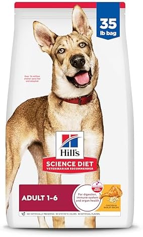 Hill's Science Diet Adult 1-6 Premium Nutrition Dry Dog Food, Chicken & Barley, 35 lb Bag (Pack of 1)