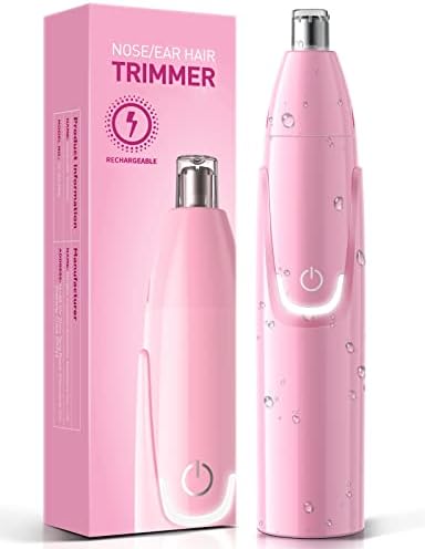 ZORAMI Rechargeable Ear and Nose Hair Trimmer - 2024 Professional Painless Eyebrow & Facial Hair Trimmer for Men Women, Powerful Motor and Dual-Edge Blades for Smoother Cutting Pink