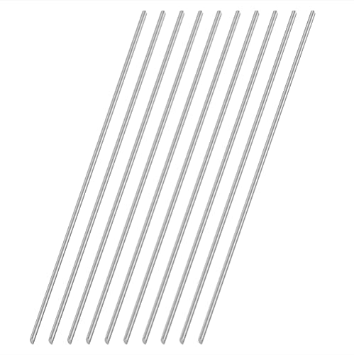 3mm x 300mm 304 Stainless Steel Round Rod, Metal Solid Shaft Rods Lathe Bar Stock for DIY Crafts Model Car Helicopter Airplane 10pcs