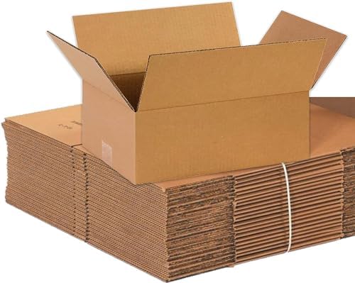 Partners Brand 14x10x6 Corrugated Cardboard Boxes for Packing, Moving, & Shipping, 14"L x 10"W x 6"H, Pack of 25 | Packaging Storage Box for Business, Strong Wholesale Bulk Boxes