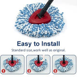 6 Pack Spin Mop Replace Head for Oceda RinseClean 2 Tank Mop System,Mop Head Refill Replacement for Oceda RinseClean 2 Tank System - Easy to Replace,100% Microfiber,All Hard-surfaced Floors Cleaning