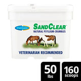 Farnam Sand Clear for Horses Natural Psyllium Crumbles, Veterinarian recommended to support the removal of sand & dirt from the ventral colon, 50 lbs., 160 scoops