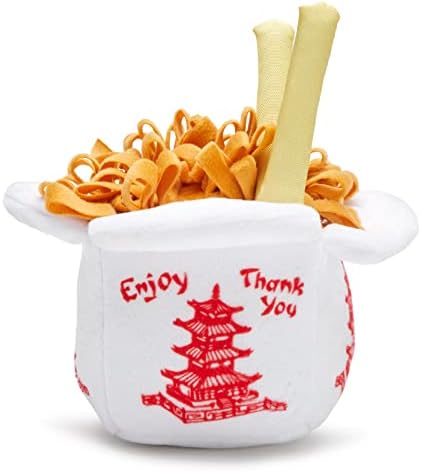 Barkbox Squeaky Dog Toys - Plush and Squeak Chew Toys | Puppy and Pet Toys for Medium to Large Dogs | Chow Chow Mein (Large)