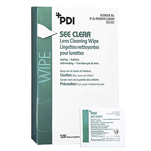 See Clear Lens Cleaning Wipes - Eye Glasses Cleaner Wipes - Non-Scratching, Non-Streaking, Pre-Moistened Wipes - Individual Packet, 6.5 in. x 5 in., 120 Wipes, 2 Packs, 240 Total