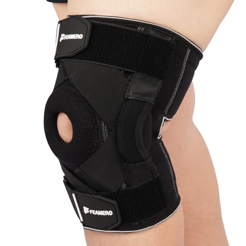 Plus Size Knee Brace for Knee Pain, with Hinges & Cross Compression Straps for Meniscus Tear, Arthritis, Joint Support Adjustable for Men & Women, Obese People (3XL/4XL)