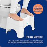 Squatty Potty The Original Bathroom Toilet Stool - Adjustable 2.0, Convertible to 7" or 9" Height with Removable Topper for Adults and Kids White