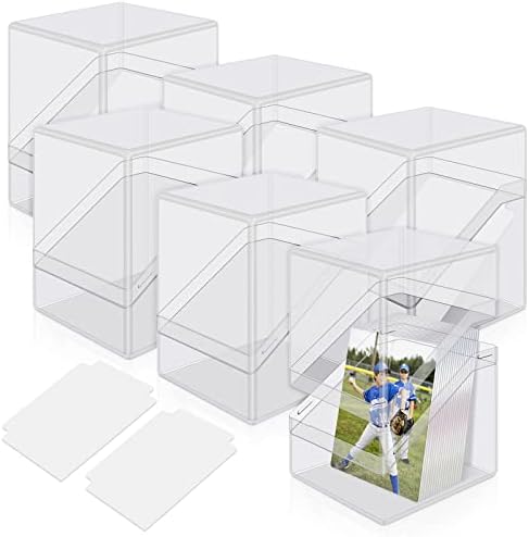 Mlikero Card Deck Cases, 6 Pack Acrylic Commander Deck Box Holding 100+ Sleeved Cards with 6 Dividers, Clear Card Storage Box Fit for MTG, TCG, Sports Cards