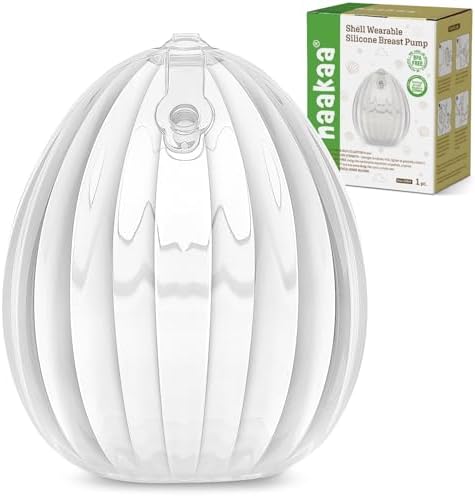 haakaa Wearable Breast Pump, Silicone Shell Breast Pump - Hands Free, Passive Breast Milk Collector Shield for Newborns, Breastfeeding, 120ml-1 pc